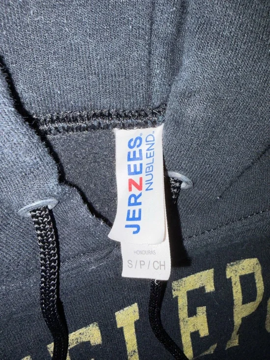 Jerzees Black Hoodie with Gold Hufflepuff Quidditch Graphic - Picture 3 of 4